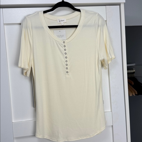 Bohme Cream Button-Front Top - Picture 1 of 6
